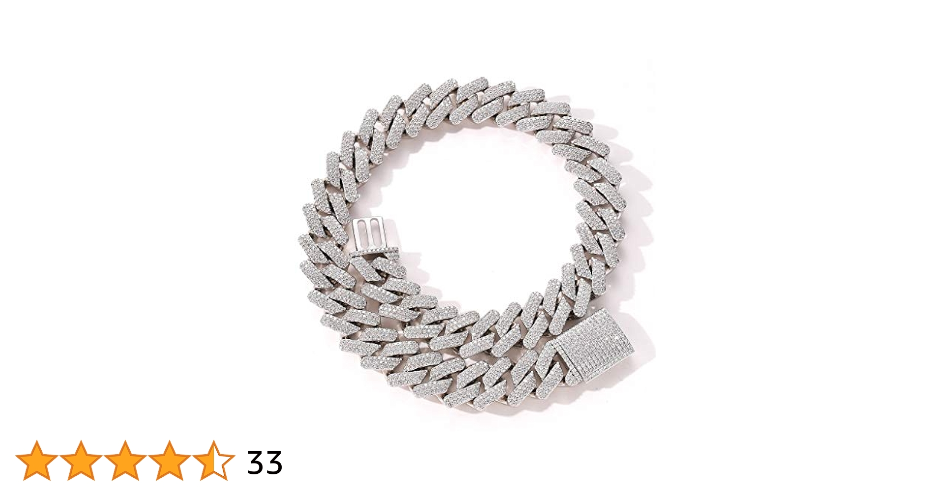 Glitter アイスアウトチェーン　正規品　45㎝ Amazon | 20mm ヒップホップ アイスアウト キューバリンク